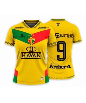 CAMISA DE JOGO BRUSQUE AMARELA BABY LOOK